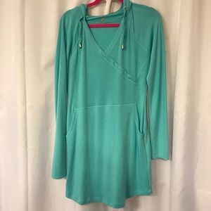 Dakini turquoise athleisure dress with pockets